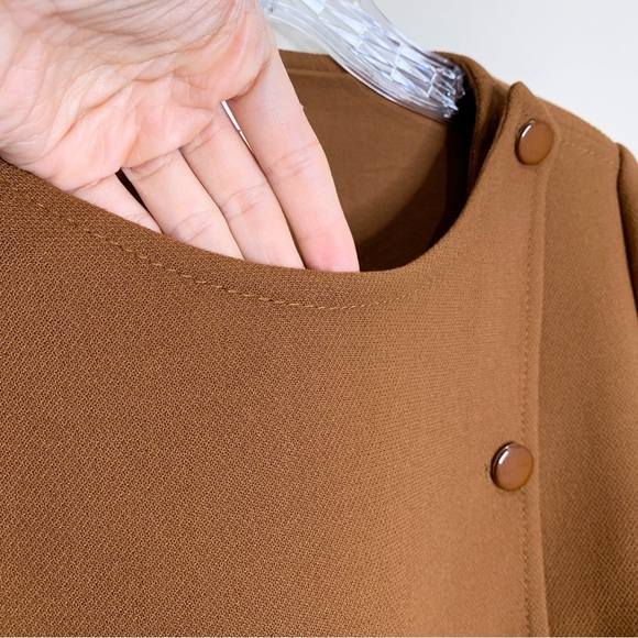 Sezane Ida Blouse (Sz FR 38) Short Sleeve Coffee Brown - Picture 6 of 16